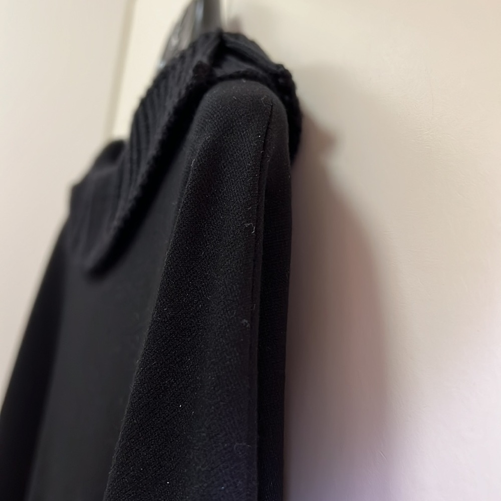 EUC She’s So Made in Italy Black Tunic Top with Knit Collar - Picture 10 of 11